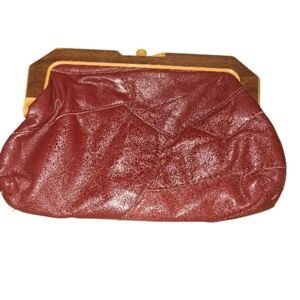 Elegant Maroon Leather Clutch